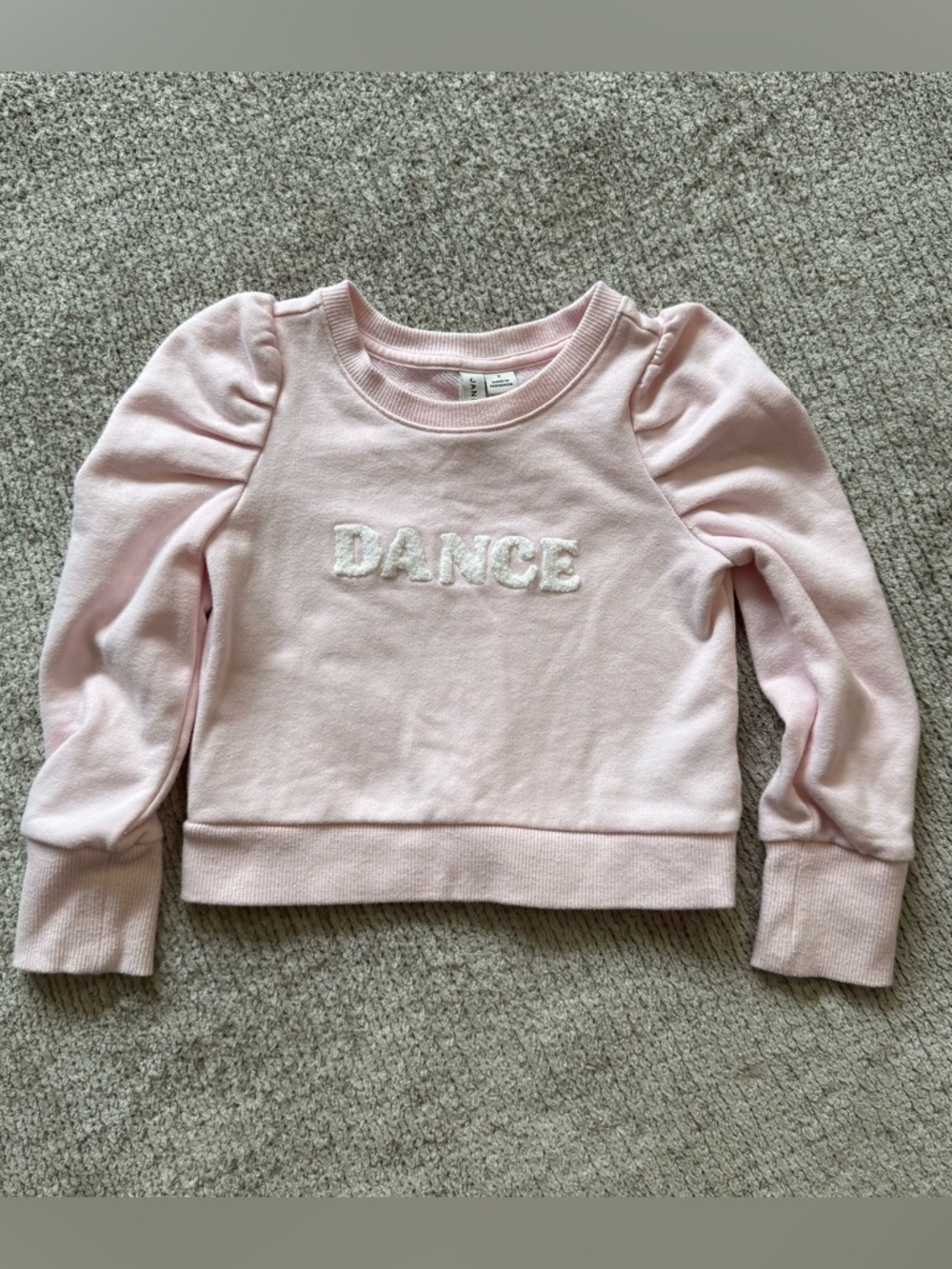 Janie And Jack Pink Dance Sweatshirt Puff Sleeve Graphic Size 3